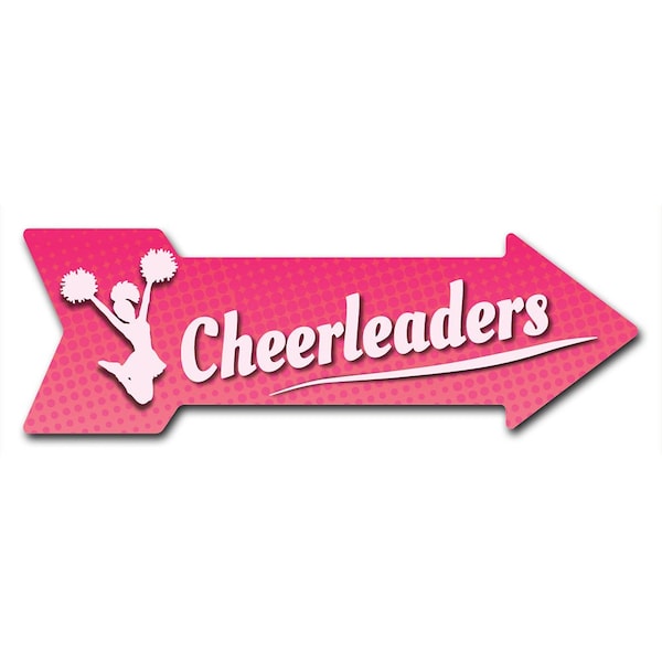 Cheerleaders Arrow Decal Funny Home Decor 24in Wide